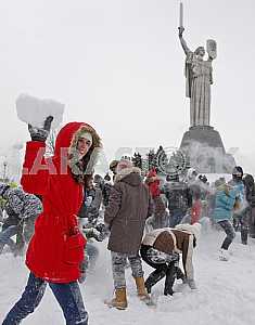 Снежная битва в Киеве