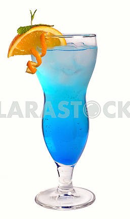 Синий коктейль со льдом и оранжевый