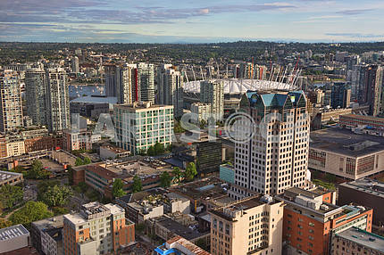 Стадион «Би-Си Плэйс», Ванкувер, Канада вид с высоты птичьего полета.