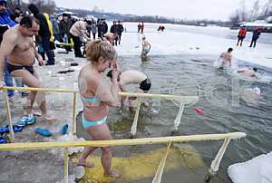Празднование Крещения в Киеве.