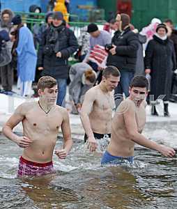 Празднование Крещения в Киеве.