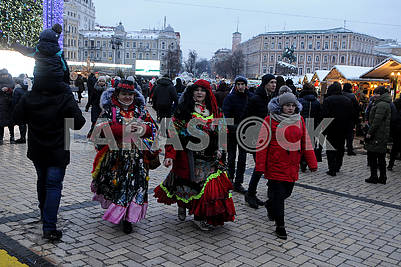 Участники действа "Киевская коляда"
