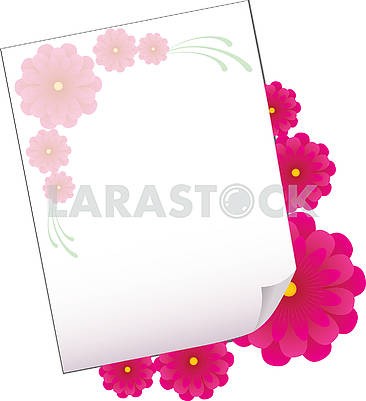 Фон с листом бумаги и цветами, часть 4