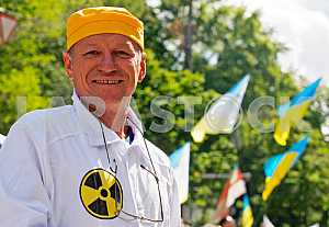 Акция протеста работников ЧАЭС в Киеве