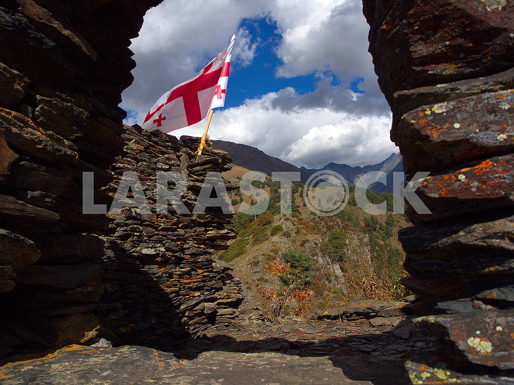 Flag of Georgia in Keselo Fortress — Image 77575