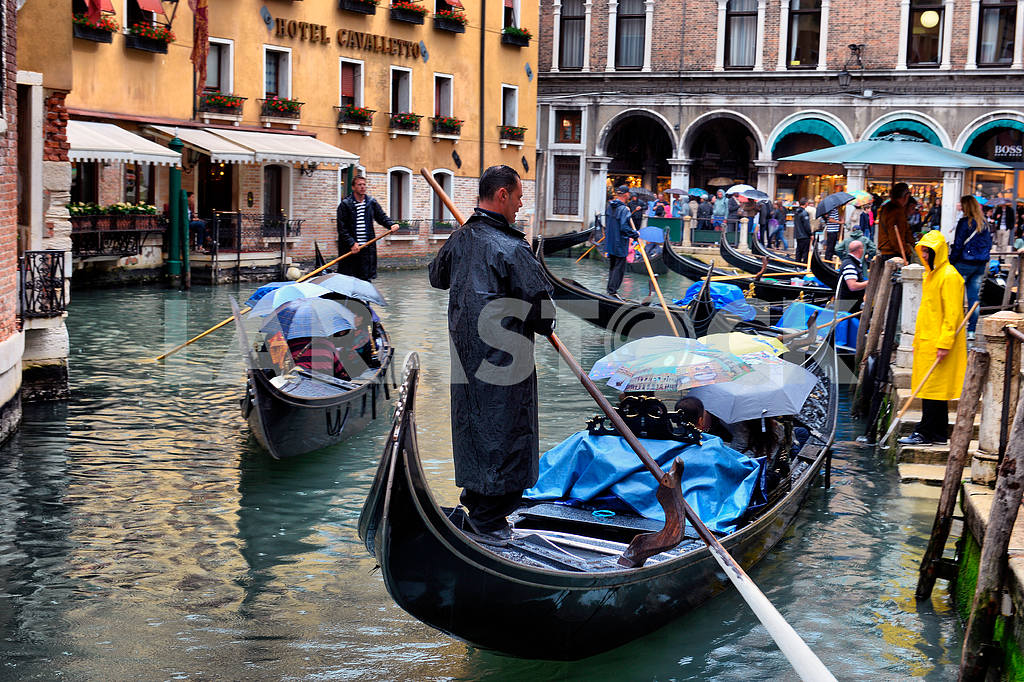 2013, may, 02, Italy, Venezia, Gondolas on canal in Venice, 2013 — Image 21775