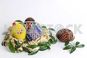 Easter eggs in a basket