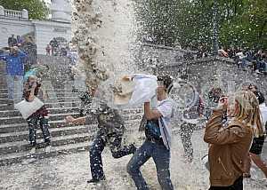 Pillow fight in Kiev