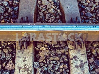 Railway rail close up