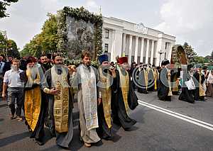 The procession on the occasion of 1028th anniversary of Baptism of Kievan Rus in Kiev.