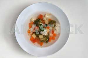 Vegetable soup with a broccoli and cauliflower
