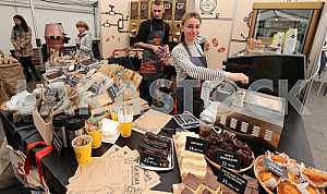 Barista prepares coffee