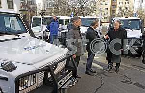 Церемония передачи 20 бронированных автомобилей миссии ОБСЕ в Украине.