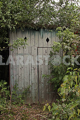 An old wooden rural toilet
