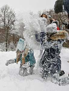 Snow battle in Kiev
