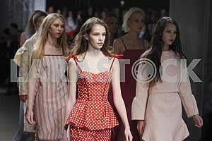 The modes walkl demonstrates outfit by Ukrainian designer Maryana Steshenko