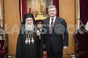 Патриарх Феофил и Петр Порошенко