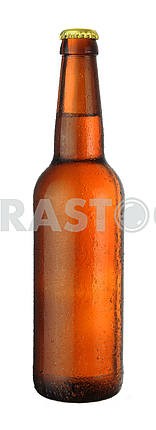 Bottle of beer with drops 