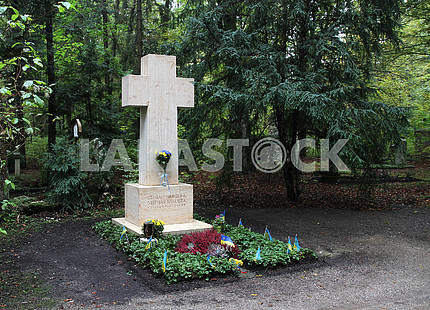 The grave in the cemetery of Stepan Bandera