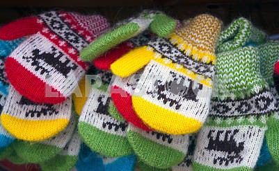 Children's mittens for Christmas
