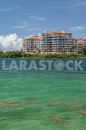 View of the island of Fisher Island in Miami Beach