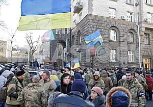 A rally of volunteer battalions in Kiev.