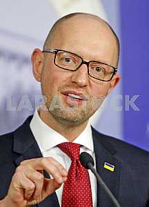 A press conference of Arseniy Yatsenyuk.