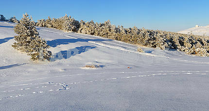 Plateau panorama Ah-petri in the winter