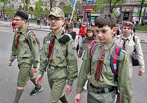 March in honor of anniversary of the foundation Plast