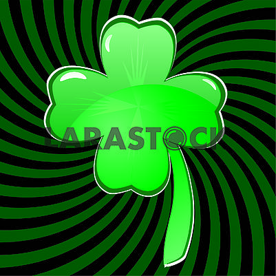 Glossy Glass clover icon, avatar for St. Patrick's day