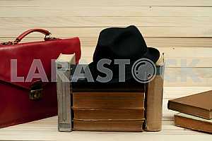 Stack of hardback books isolated on white background. Back to school. Copy space