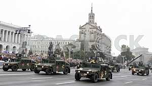 Military parade on the Independence Square in Kiev