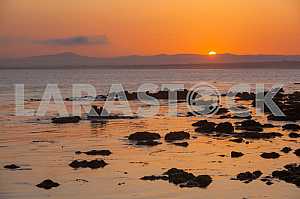 Beautiful view of the Monterey Bay at sunset