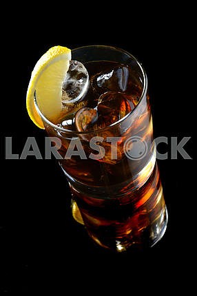 cocktail with ice cola whiskey