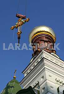 Installation of the cross over the Intercession Monastery