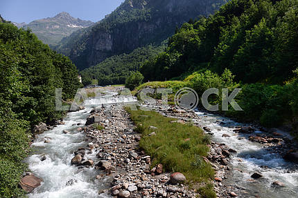 Mountain stream in the Alps