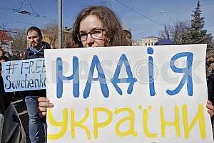 The march to the Russian Embassy in Kiev