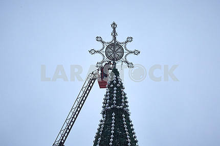 Christmas tree on Liberty Square in Kharkov