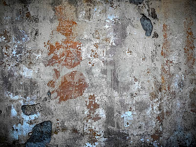 Old concrete wall with paint elements