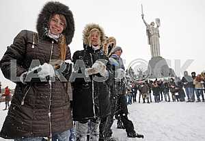 Snow battle in Kiev