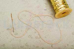 Carpenter tools on wooden table with sawdust. Circular Saw.
