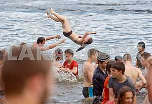 Water battle in Hydropark in Kiev