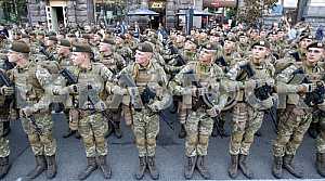 The rehearsal of the military parade in Kiev