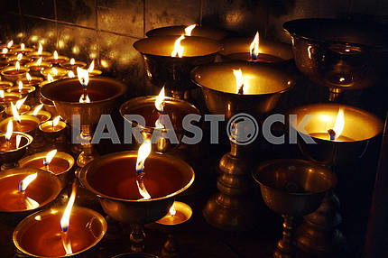 Church candles. Nepal. Katmandu