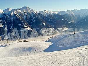 Ski road in the Alps