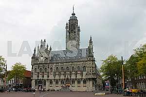 Gothic Town Hall on the market square of Middelburg