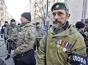 A rally of volunteer battalions in Kiev.