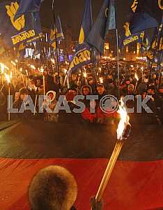 Torchlight procession in honor of the birthday of Stepan Bandera.