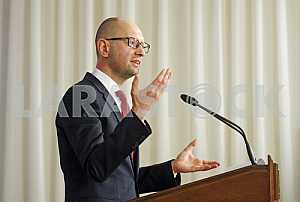 A press conference of Arseniy Yatsenyuk.