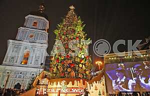 The New Year Tree lit at the Sophia Square